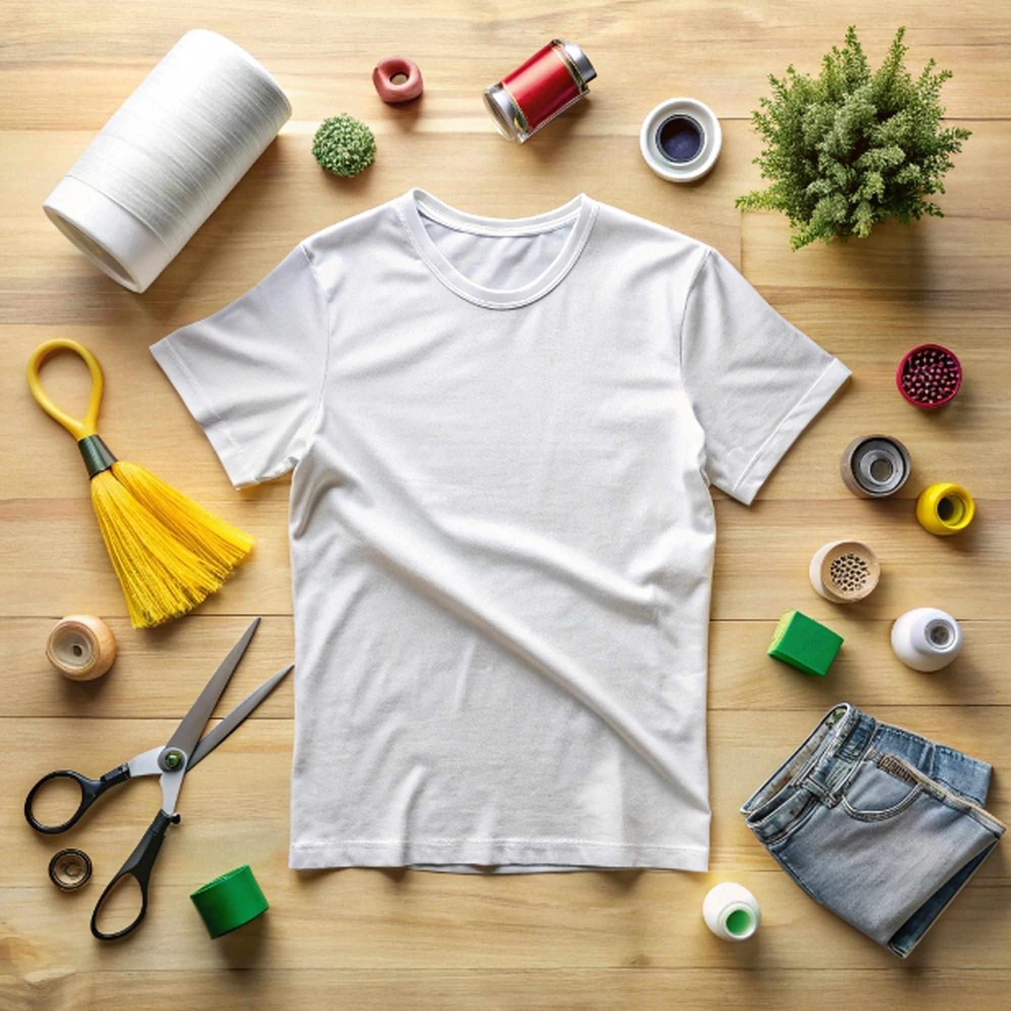 Gładki biały t-shirt przed haftem